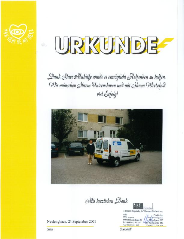 Urkunde t&t Werbung 2001 (51257 Byte)